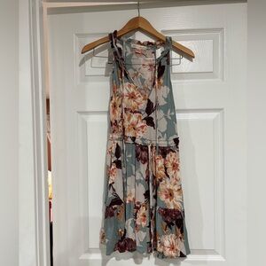 Band of Gypsies Sage Floral Mini Dress